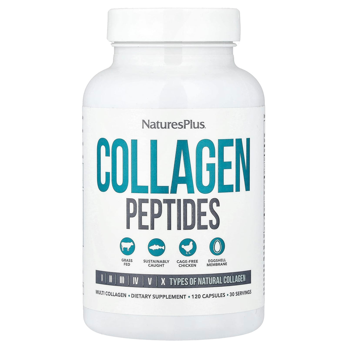 NaturesPlus Collagen Peptides, 120 Capsules