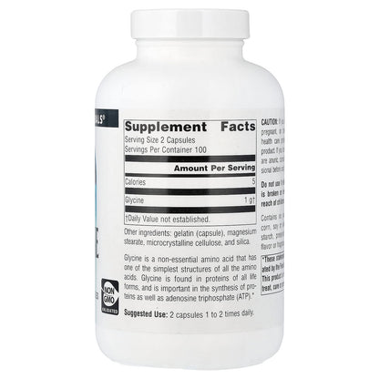 Source Naturals Glycine, 500 mg per Capsule, 200 Capsules - view 2