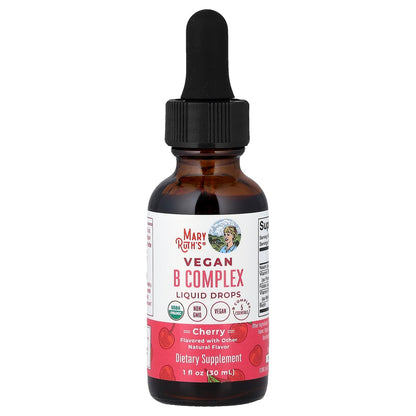 MaryRuth's Vegan B Complex Liquid Drops, Cherry, 30 ml (1 fl oz) - view 3