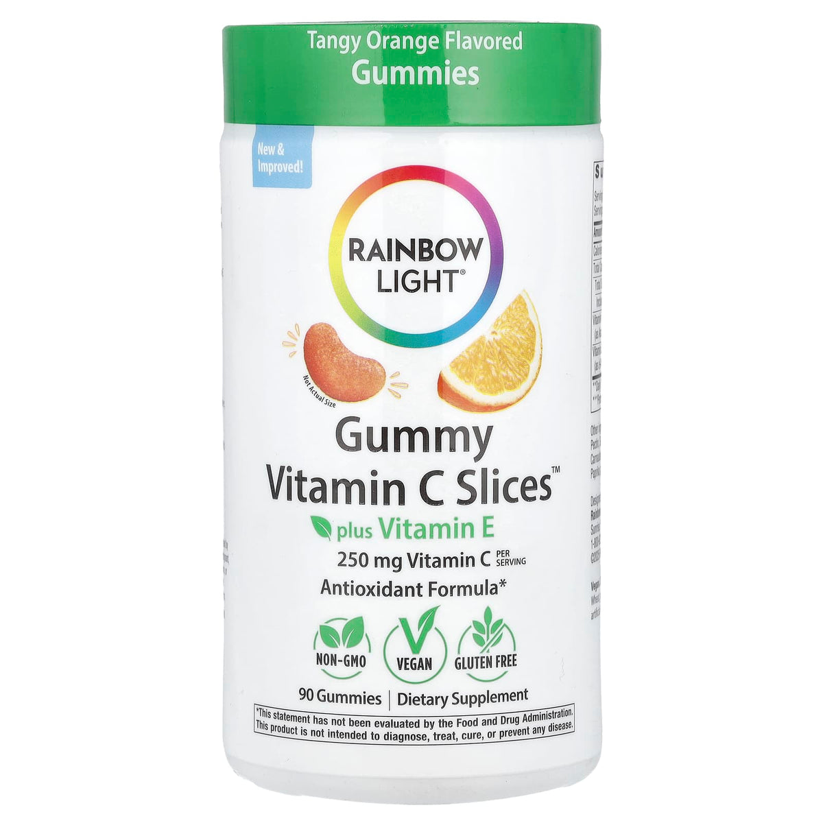 Rainbow Light Gummy Vitamin C Slices Plus Vitamin E, Tangy Orange, 90 Gummies — product view
