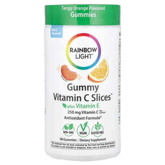 Rainbow Light Gummy Vitamin C Slices Plus Vitamin E, Tangy Orange, 90 Gummies