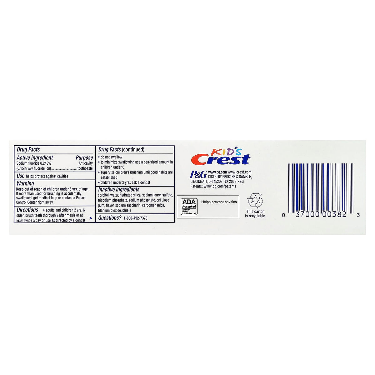 Crest Kids Cavity Protection Fluoride Anticavity Toothpaste, Sparkle Fun, 130 g - view 3