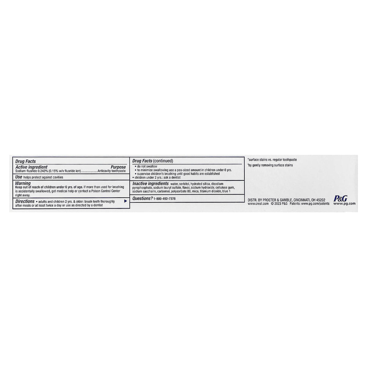 Crest Plus Complete Fluoride Toothpaste, Extra Whitening, Clean Mint, 153 g - view 3