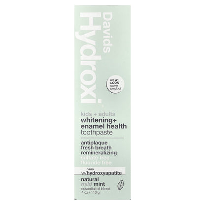 Davids Hydroxi Whitening + Enamel Health Toothpaste, Natural Mild Mint, 113 g - view 2