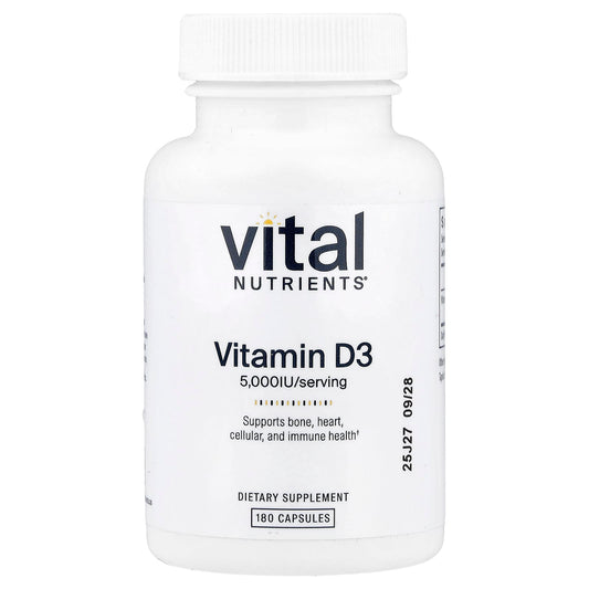 Vital Nutrients Vitamin D3 125 mcg (5,000 IU) 180 Capsules