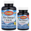 Carlson Elite Omega-3 Plus D & K, Natural Lemon, 90 Soft Gels
