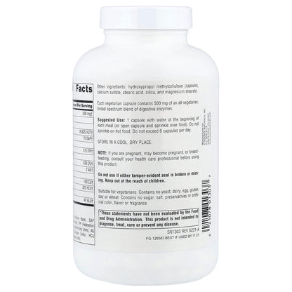 Source Naturals Daily Essential Enzymes, 240 Vegetarian Capsules - view 3