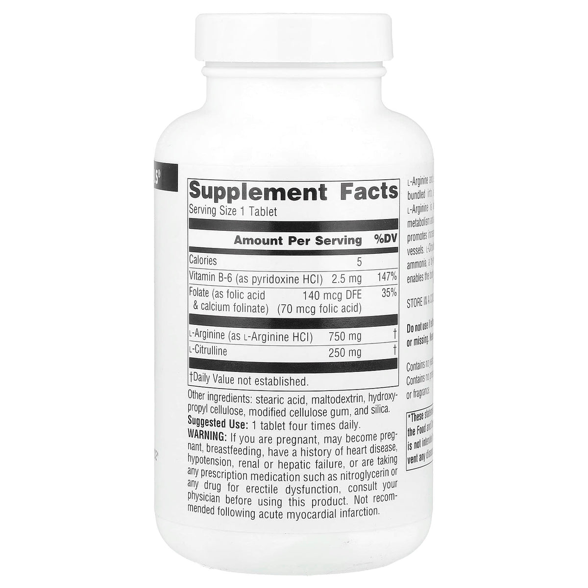 Source Naturals L-Arginine L-Citrulline Complex 1,000 mg, 120 Tablets - view 2