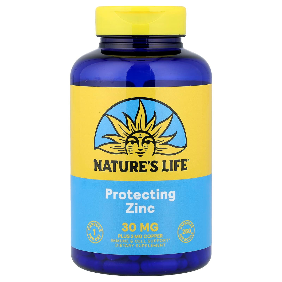 Nature's Life Protecting Zinc Plus Copper, 30 mg, 250 Capsules — product view