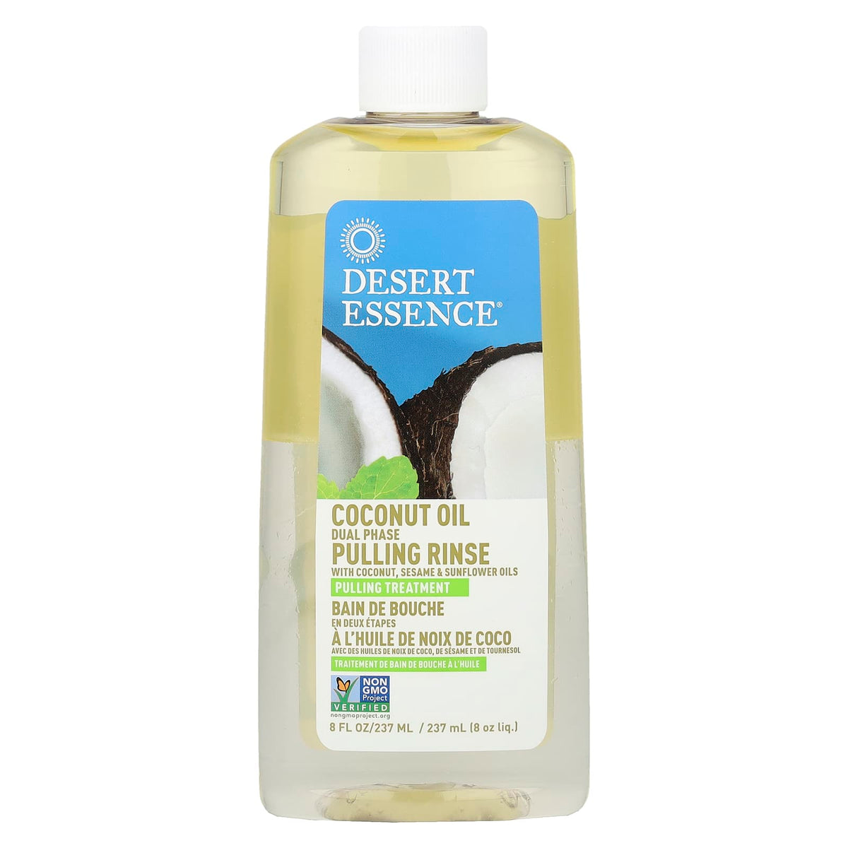 Desert Essence Coconut Oil Dual Phase Pulling Rinse, 237 ml (8 fl oz) — product view