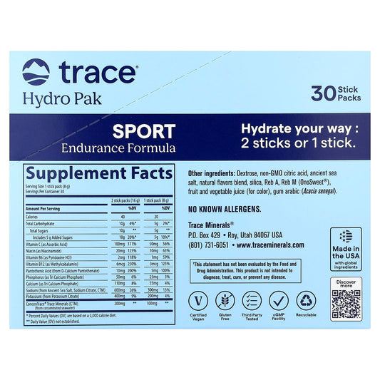 Trace Hydro Pak Sport Raspberry Lemonade 30 Stick Packs (8 g) - view 2