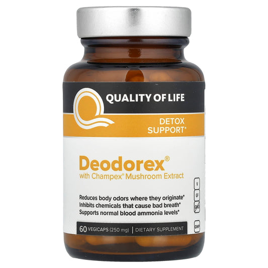 Quality of Life Deodorex with Champex Mushroom Extract, 250 mg, 60 Vegicaps