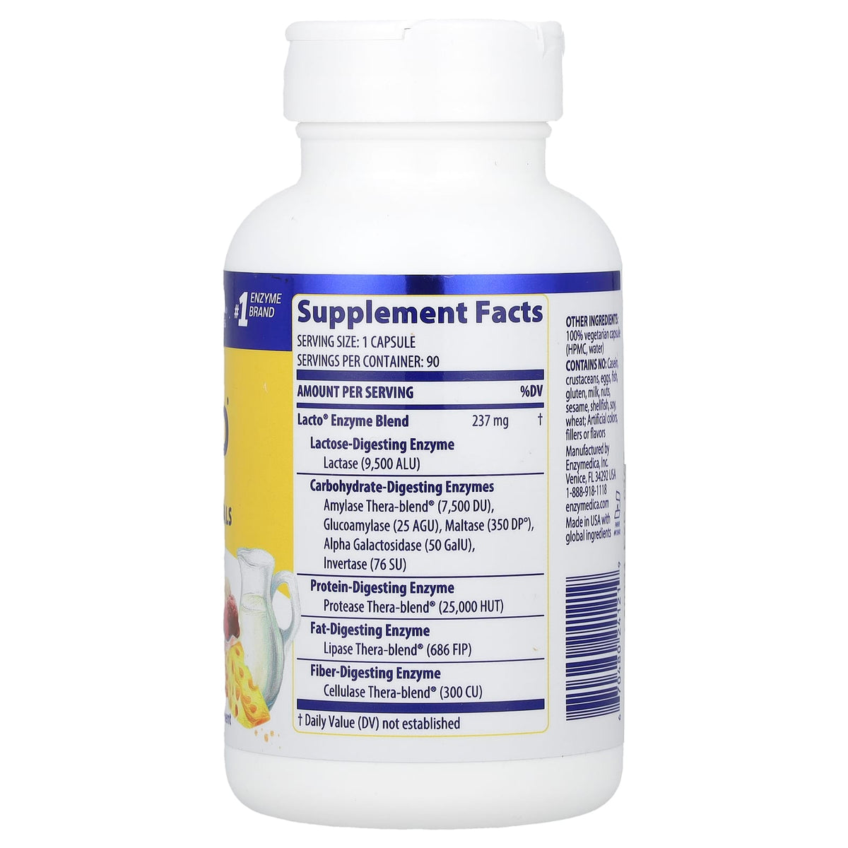 Enzymedica Lacto, 90 Capsules - view 2