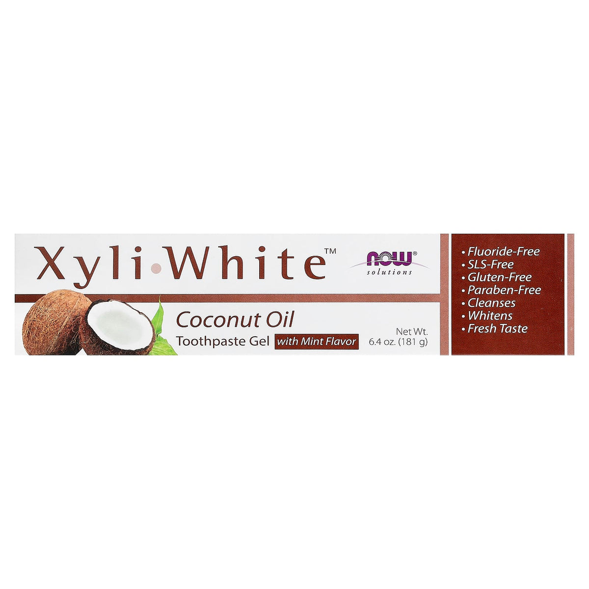 NOW Foods XyliWhite Toothpaste Gel, Coconut Oil, Mint, 181 g — alternate product view