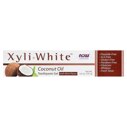 NOW Foods XyliWhite Toothpaste Gel, Coconut Oil, Mint, 181 g - view 2