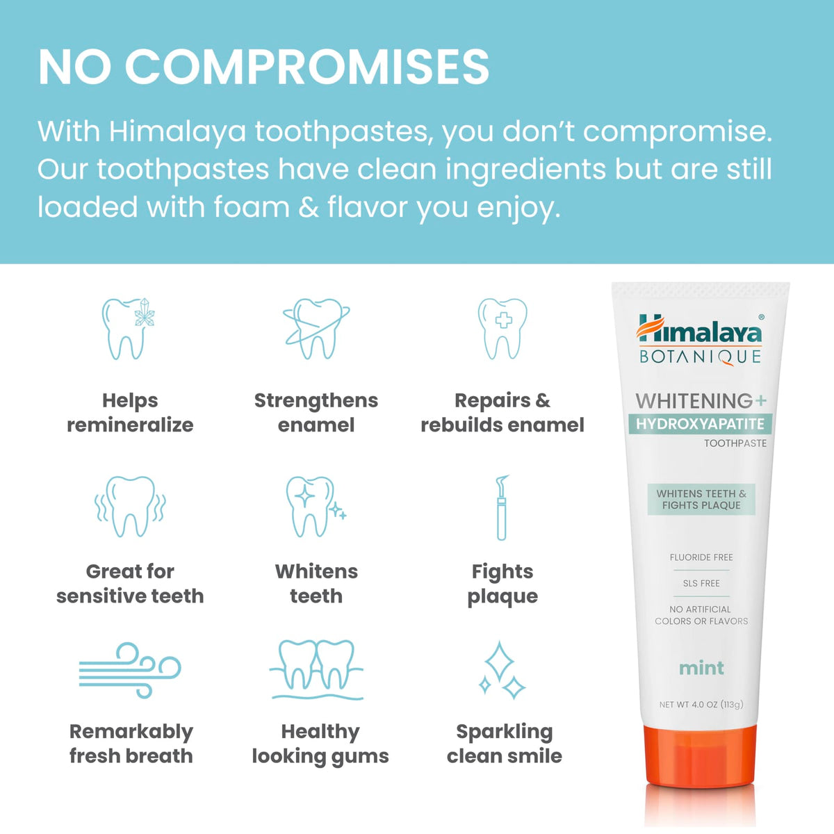 Himalaya Whitening + Hydroxyapatite Toothpaste, Mint, 113 g - view 6