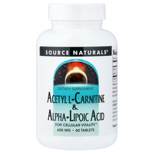 Source Naturals Acetyl L-Carnitine & Alpha-Lipoic Acid, 60 Tablets