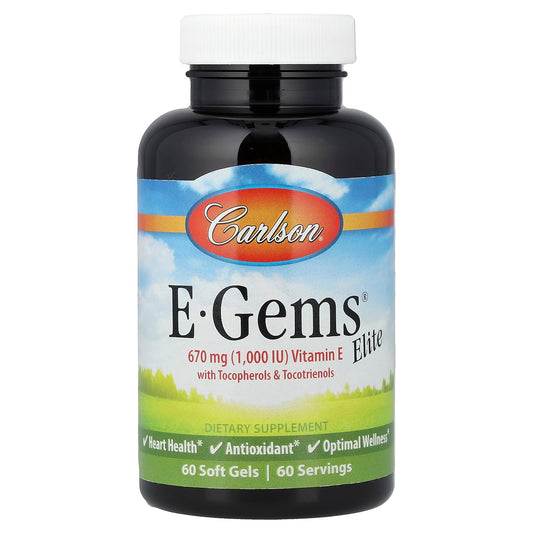 Carlson E-Gems Elite Vitamin E Complex, 60 Soft Gels