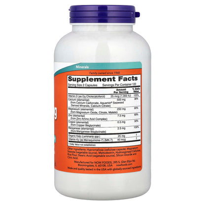NOW Foods Cal-Mag Caps with Vitamins D and K, 240 Capsules - view 2