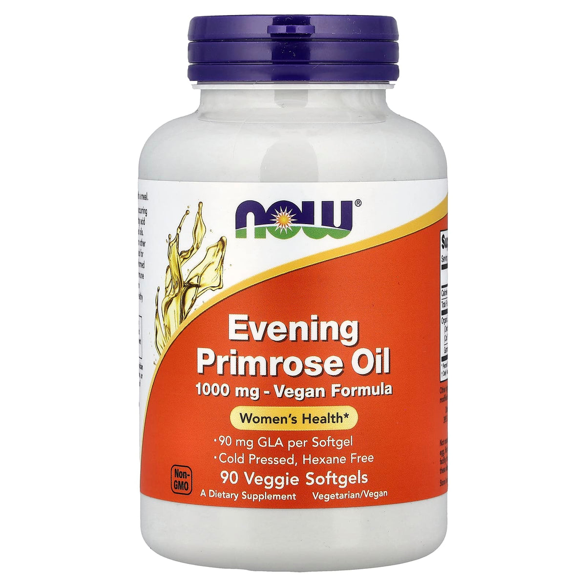 NOW Foods Evening Primrose Oil, 1,000 mg, 90 Veggie Softgels — product view