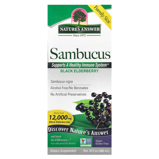 Nature's Answer Sambucus Black Elderberry, 2,500 mg, 480 ml (16 fl oz)