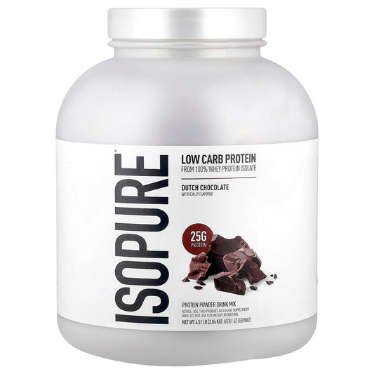 Isopure Low Carb Protein Powder, Dutch Chocolate, 2.04 kg (4.51 lb)