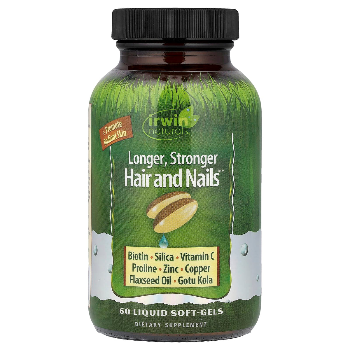 Irwin Naturals Longer, Stronger Hair and Nails, 60 Liquid Soft-Gels