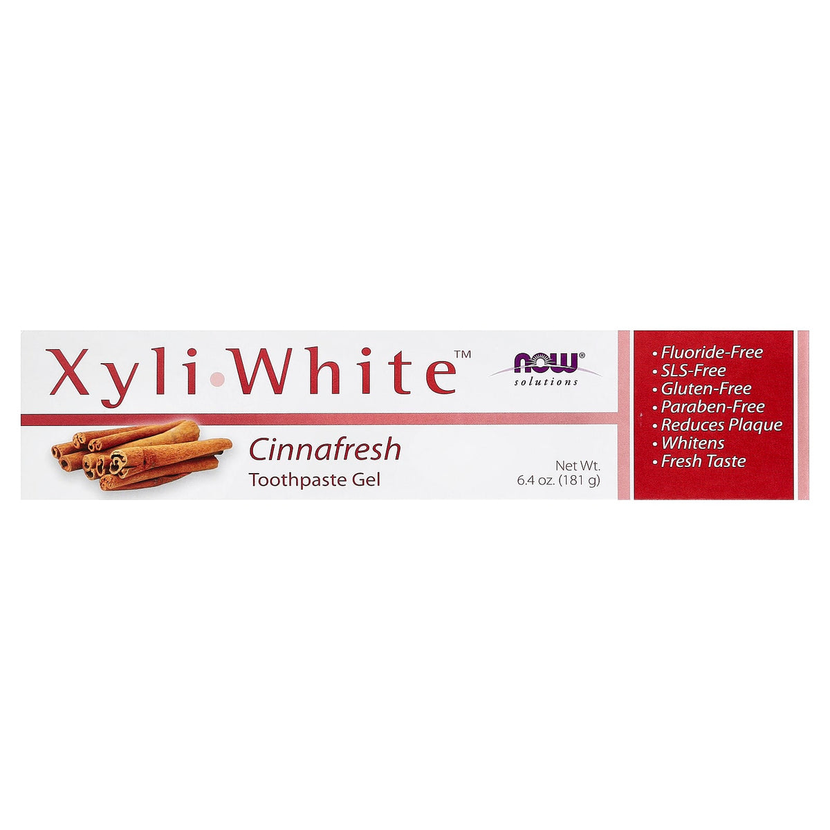 NOW Foods XyliWhite Toothpaste Gel, Cinnafresh, 181 g - view 2