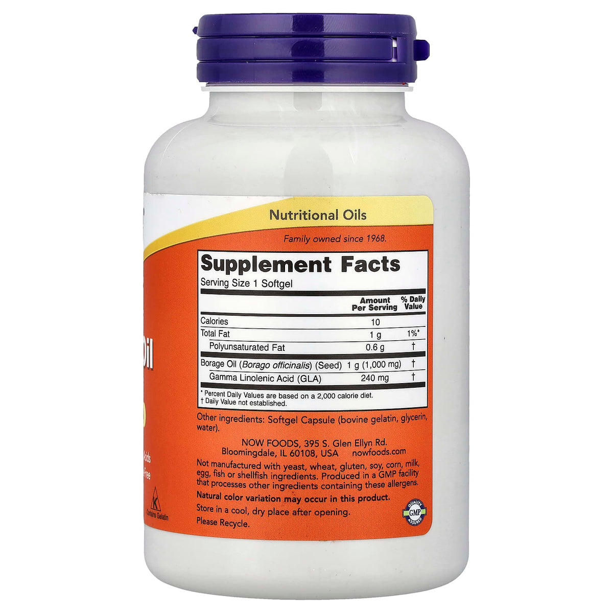 NOW Foods Borage Oil, 120 Softgels - view 2