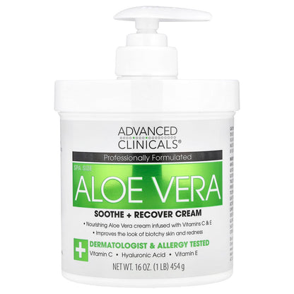 Advanced Clinicals Aloe Vera Soothe + Recover Cream 454 g (16 oz)