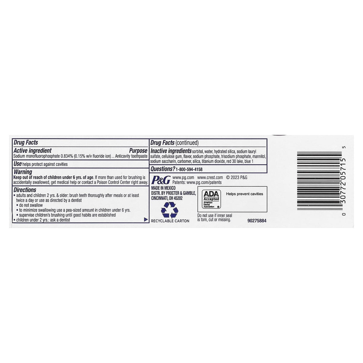 Crest Kids Advanced Fluoride Toothpaste, 3+ Yrs, Bubblegum, 3 Pack, 119 g Each - view 3