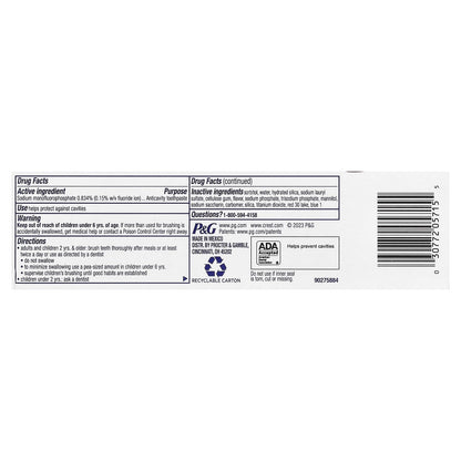 Crest Kids Advanced Fluoride Toothpaste, 3+ Yrs, Bubblegum, 3 Pack, 119 g Each - view 3