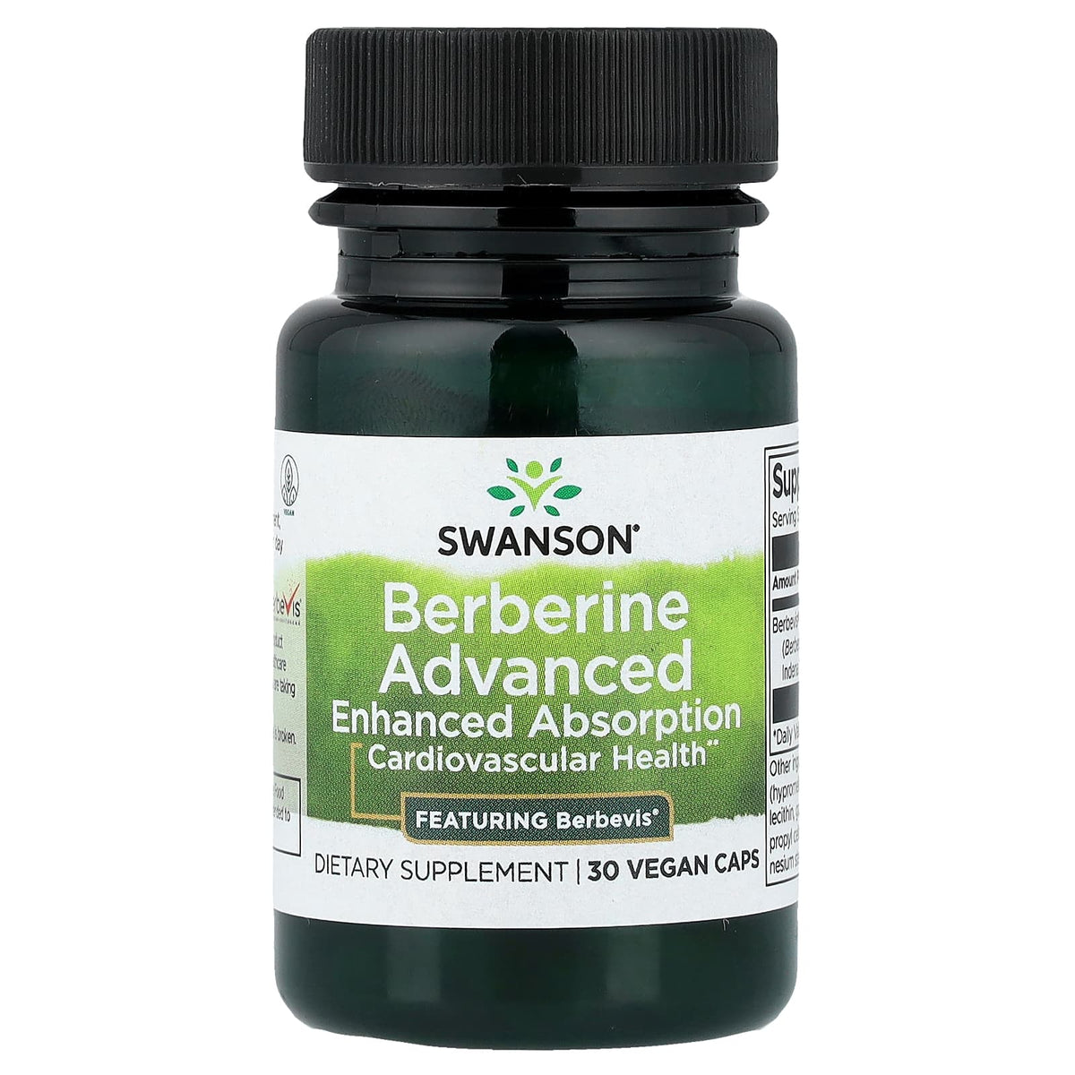Swanson Vitamins Berberine Advanced, 30 Vegan Capsules (550 mg per Capsule)