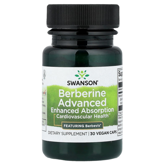 Swanson Vitamins Berberine Advanced, 30 Vegan Capsules (550 mg per Capsule)