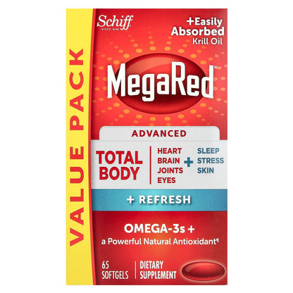 Schiff MegaRed Advanced Total Body + Refresh Krill Oil, 65 Softgels