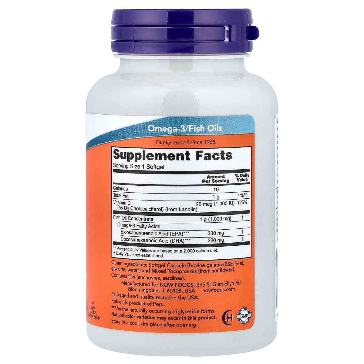NOW Foods Tri-3D Omega Fish Oil, 90 Softgels - view 2