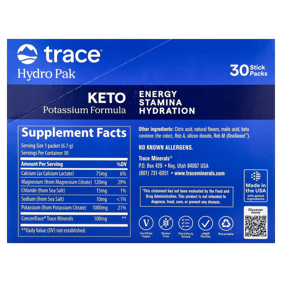 Trace Hydro Pak Keto Orange 30 Stick Packs (6.7 g) - view 2