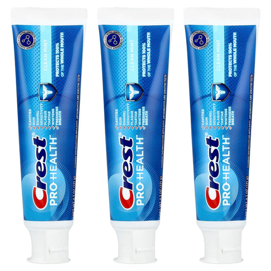 Crest Pro-Health Fluoride Toothpaste, Clean Mint, Pack of 3, 121 g Each