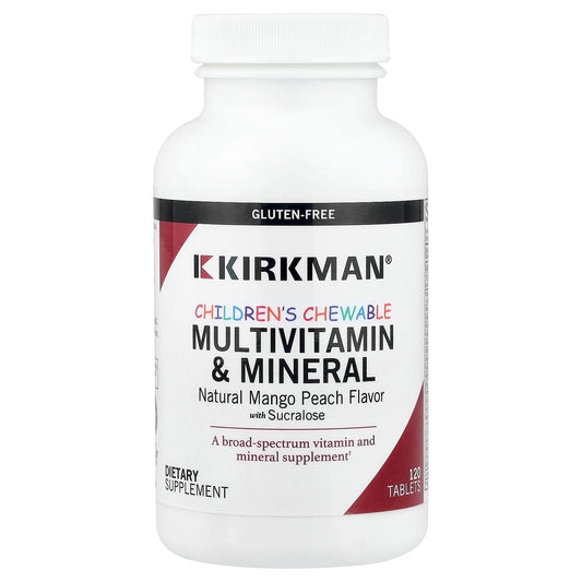 Kirkman Children's Chewable Multivitamin & Mineral, Mango Peach, 120 Tablets
