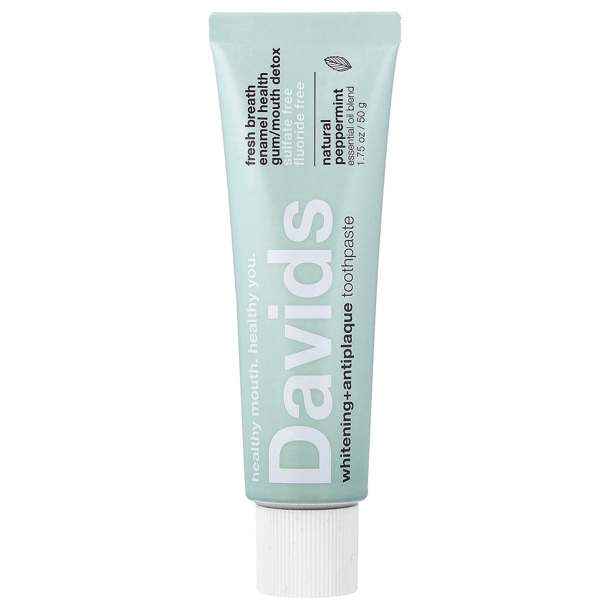 Davids Premium Whitening Antiplaque Toothpaste, Natural Peppermint, 50 g