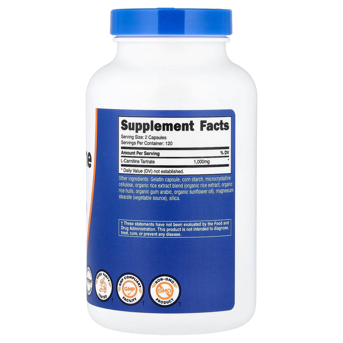 Nutricost L-Carnitine Tartrate, 500 mg per Capsule, 240 Capsules — alternate product view