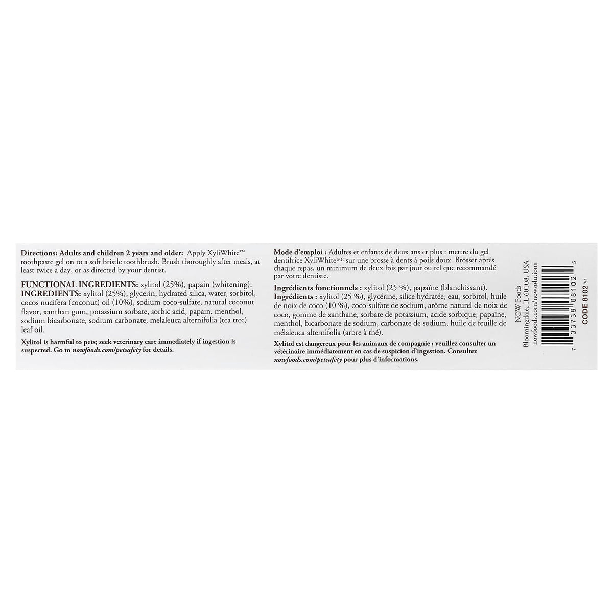 NOW Foods XyliWhite Toothpaste Gel, Coconut Oil, Mint, 181 g - view 3