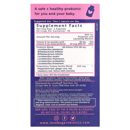 LoveBug Probiotics Prenatal Probiotic 20 Billion CFU 30 Capsules - view 2