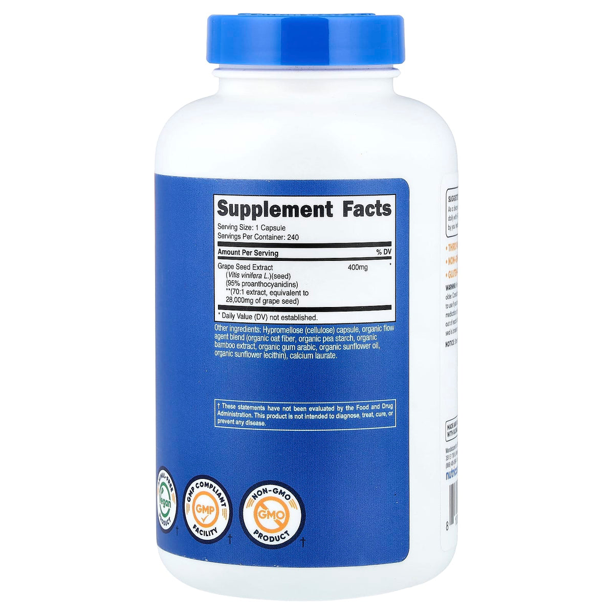 Nutricost Grape Seed Extract 400 mg, 240 Capsules - view 2