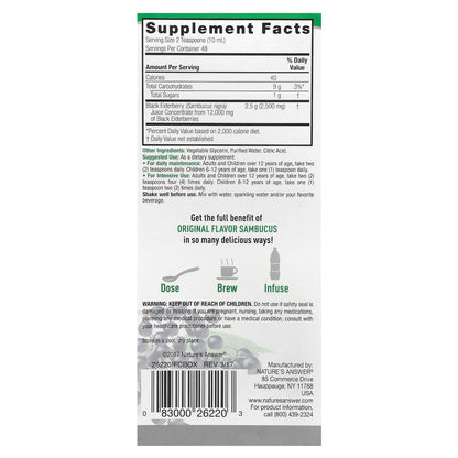 Nature's Answer Sambucus Black Elderberry, 2,500 mg, 480 ml (16 fl oz) - view 2