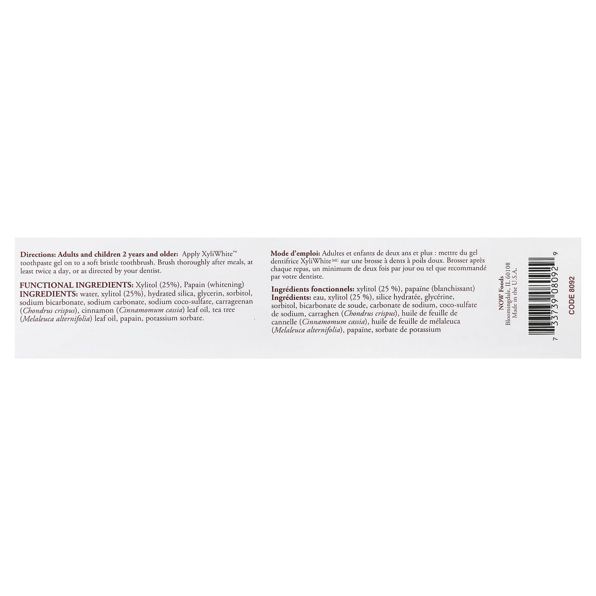 NOW Foods XyliWhite Toothpaste Gel, Cinnafresh, 181 g - view 3