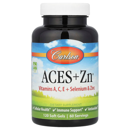 Carlson Aces + Zn Vitamins A, C, E, Selenium and Zinc, 120 Soft Gels