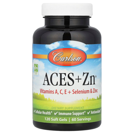 Carlson Aces + Zn Vitamins A, C, E, Selenium and Zinc, 120 Soft Gels