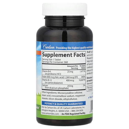Carlson Tri-B with B-6, B-12 & Folic Acid, 360 Tablets - view 2