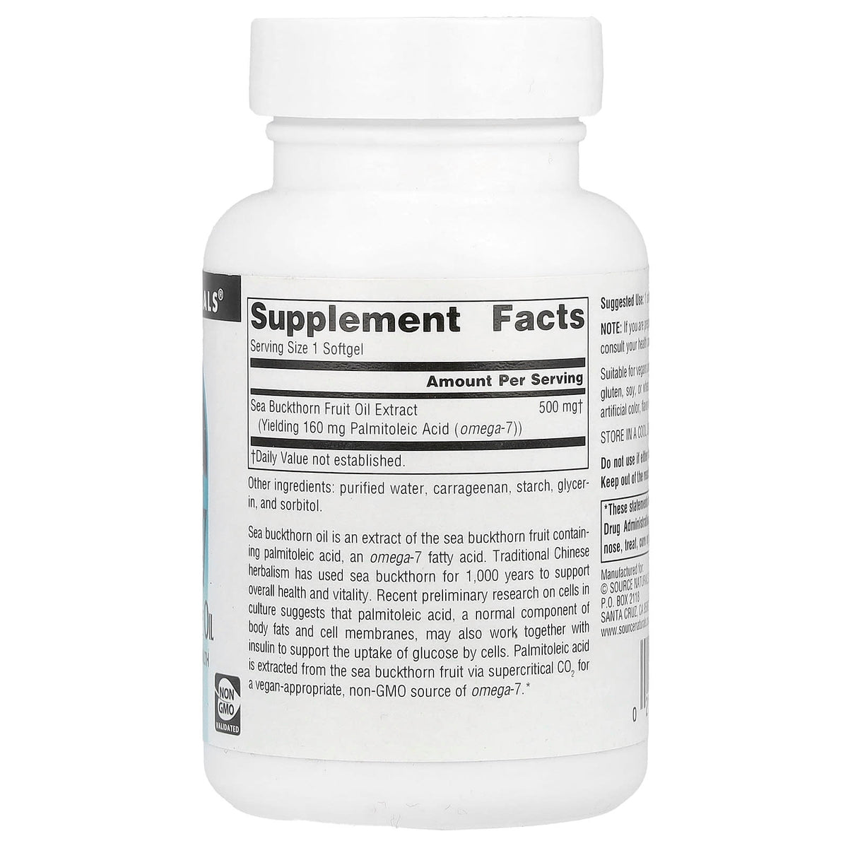 Source Naturals Omega-7 Sea Buckthorn Fruit Oil, 60 Vegan Softgels — alternate product view
